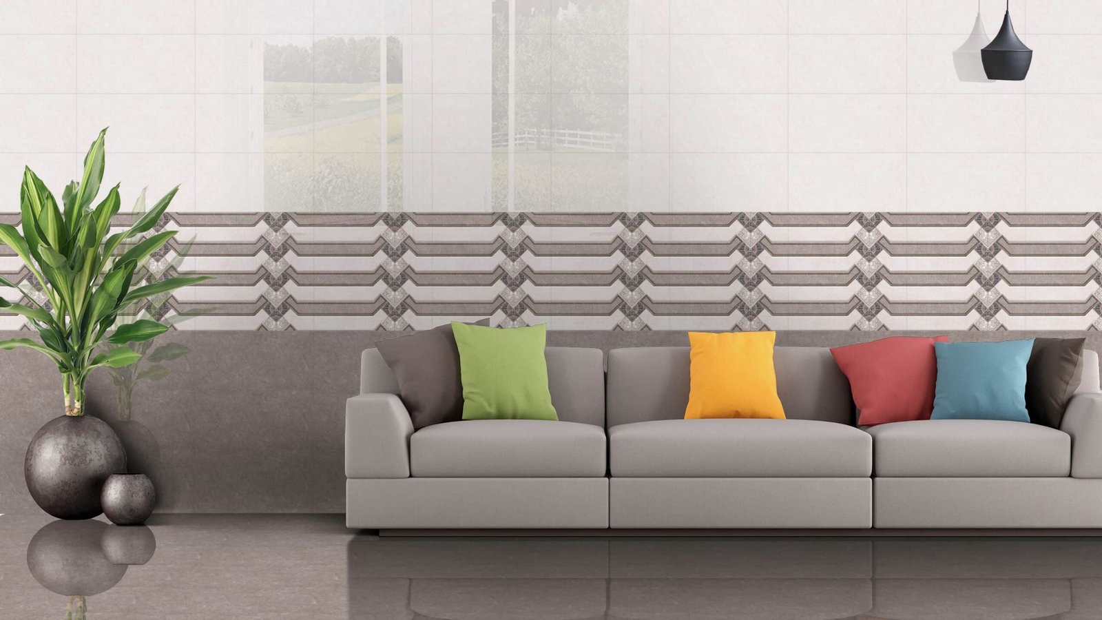 Serie 5034 Grey Dark 25×50 Πλακάκι Α’ ποιότητας Γυαλιστερό