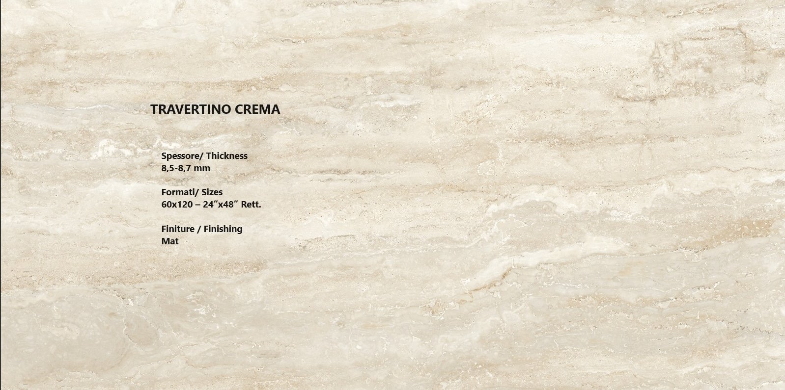 TRAVERTINO MARBLE CREMA 120X60 MAT