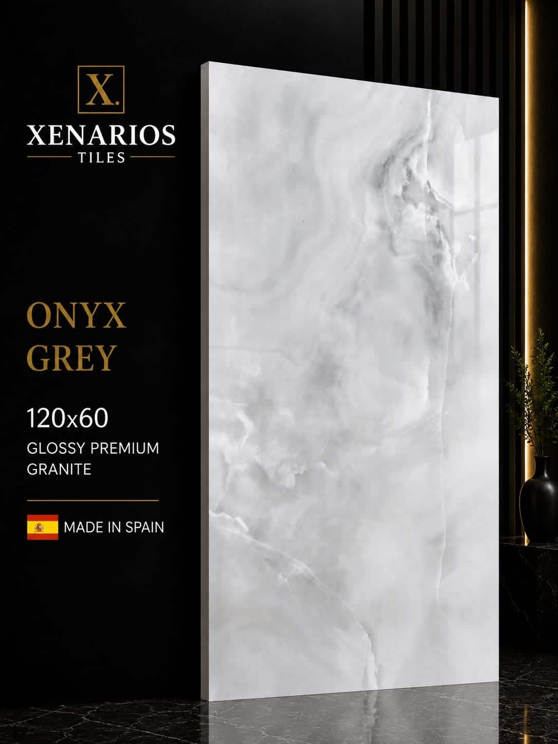 ONYX GREY 120X60 ΓΡΑΝΙΤΗΣ Α ΠΟΙΟΤΗΤΑΣ ΓΥΑΛΙΣΤΕΡΟΣ