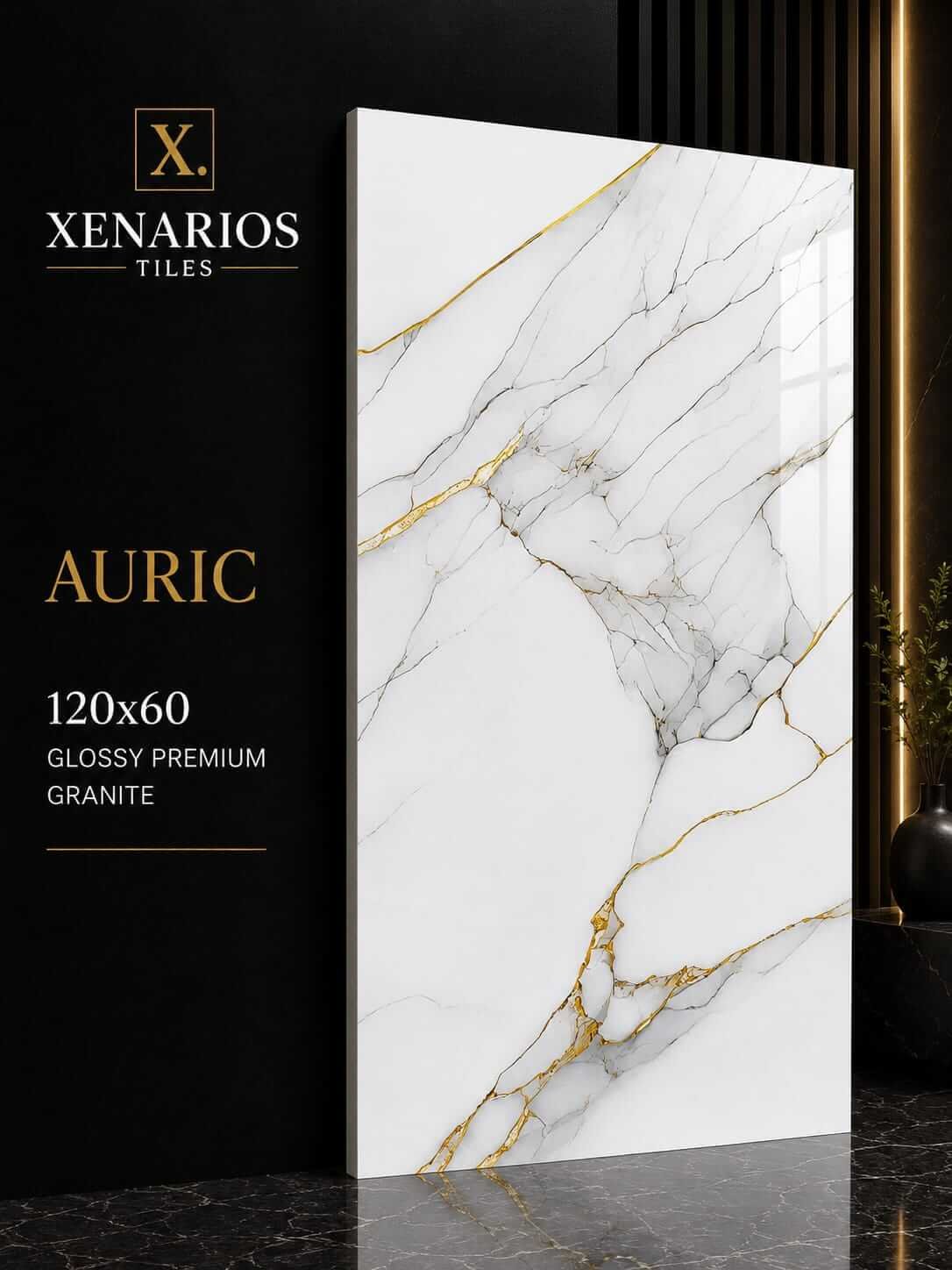 Auric White 60×120 Porcellanato Rettificato Γυαλιστερό Δαπέδου-Τοίχου