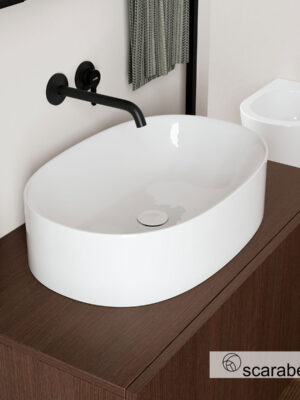 Νιπτήρας Πορσελάνης Skinny 60x40 Scarabeo White