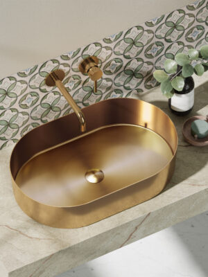 Νιπτήρας επικαθήμενος ανοξείδωτος JUPITER Rose Gold 55x35x11cm