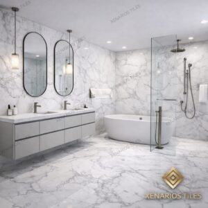 Alvino Statuario 60x120 Glossy Rettificato Γρανιτοπλακάκι Α'ποιότητας Δαπέδου