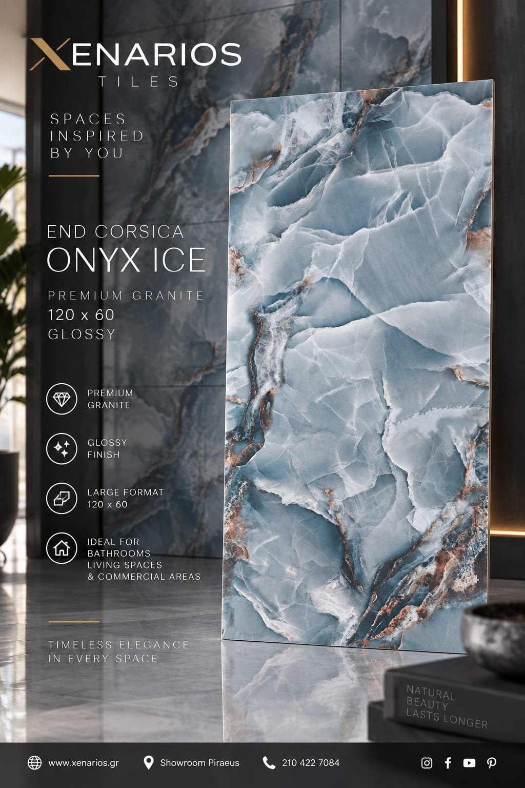 END CORSICA ONYX ice 120×60 Γρανίτης Γυαλιστερός Α Ποιότητας PPSX