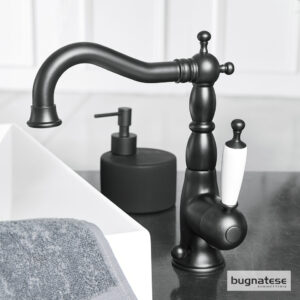 Μπαταρία Νιπτήρα με Αυτόματη Βαλβίδα Oxford Bugnatese Black Matt