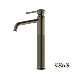 Μπαταρία Νιπτήρα Υψηλή με Βαλβίδα Clic-Clac Lumiere Vicario Black Brushed
