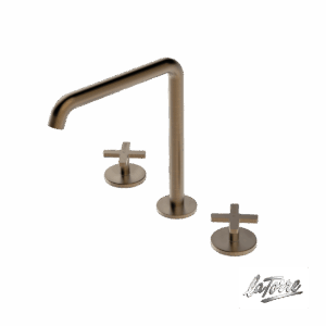 Μπαταρία Νιπτήρα Επικαθήμενη 3 οπών με Βαλβίδα Clic-Clac Εlle Cross La Torre Antique Brass