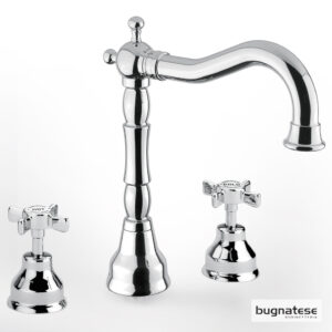 201-812-100 Μπαταρία Νιπτήρα Επικαθήμενη 3 οπών με Αυτόματη Βαλβίδα Princeton Bugnatese Chrome