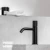 Μπαταρία Νιπτήρα με Βαλβίδα Clic-Clac Eletta Tecno Eurorama Black Matt