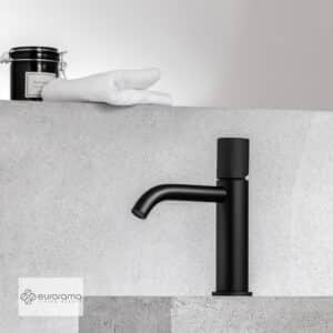 Μπαταρία Νιπτήρα με Βαλβίδα Clic-Clac Eletta Tecno Eurorama Black Matt