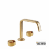 214-515043-201 Μπαταρία Νιπτήρα Επικαθήμενη 3 οπών με Βαλβίδα Clic-Clac Halo Vicario Brushed Gold