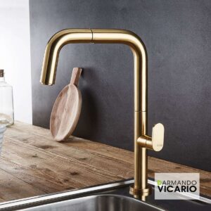 214-400746-201-02 Μπαταρία Νεροχύτη Κουζίνας Eva Vicario Brushed Gold