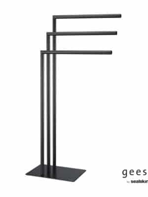 Πετσετοκρεμάστρα Τριπλή Επιδαπέδια Sealskin Geesa Black