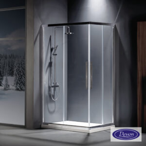 455-CF12090C-100 Καμπίνα ντουζιέρας Γωνιακής Εισόδου Corner Entry 120x90 (117-119 x 87-89 εκ.), Devon Flow Clean Glass Chrome