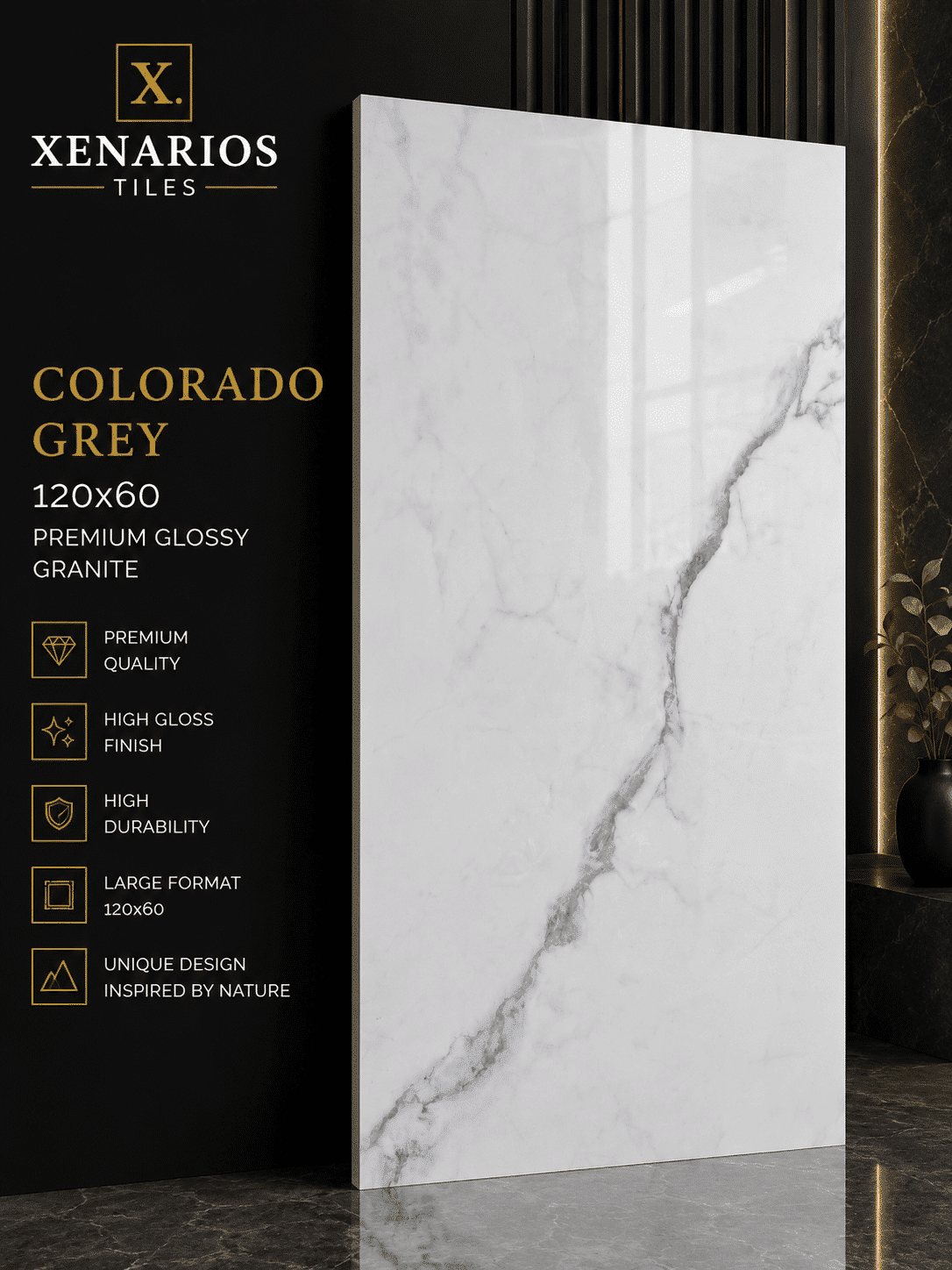 COLORADO GREY 60x120cm Rettificato Γρανιτοπλακάκι Α’ποιότητας Δαπέδου