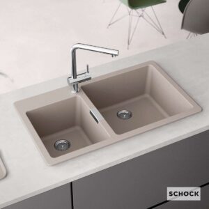 110-30291-1451-02 Νεροχύτης Κουζίνας Γρανίτη Manhattan 86x50 Schock Cristalite Concrete Granite