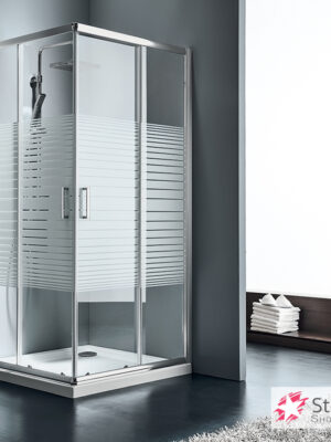 Καμπίνα ντουζιέρας Γωνιακής Εισόδου Corner Entry 90x72 (87-89 x 69-71 εκ.), Starlet Stripes Chrome