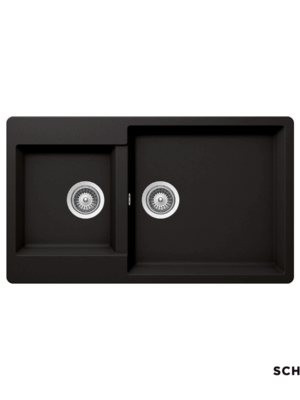 110-31290-1401 (1) Νεροχύτης Κουζίνας Γρανίτη Element 86x50 Schock Cristalite Nero Granite