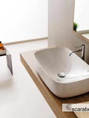 Νιπτήρας Πορσελάνης Moon 70x42 Scarabeo White