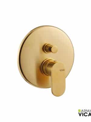 Μίκτης Εντοιχισμού 2 Εξόδων Slim Vicario Brushed Gold