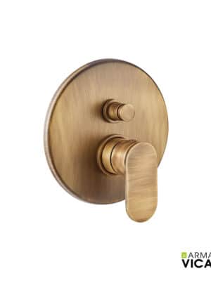 Μίκτης Εντοιχισμού 2 Εξόδων Slim Vicario Antique Brass