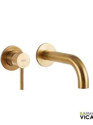Μπαταρία Νιπτήρα Τοίχου industrial Vicario Brushed Gold