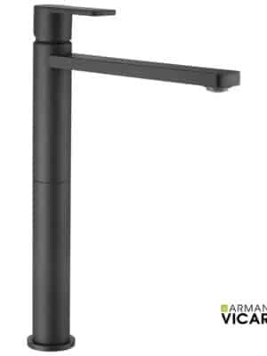 Μπαταρία Νιπτήρα Υψηλή με Βαλβίδα Clic-Clac Glam Vicario Black Matt