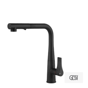 Μπαταρία Νεροχύτη Κουζίνας με Τηλέφωνο Ντους Proton Gessi Black Matt