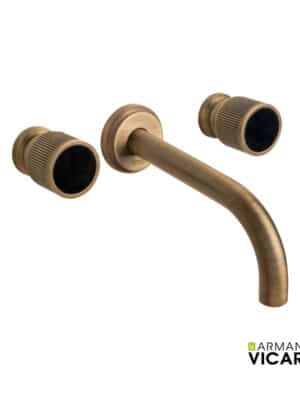 Μπαταρία Νιπτήρα Τοίχου 3 οπών Lumiere Vicario Antique Brass