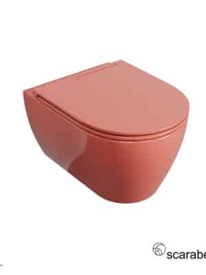 Λεκάνη Κρεμαστή GLAM/50,5 Twist με κάλυμμα Slim Soft Close, Scarabeo Peach Glossy