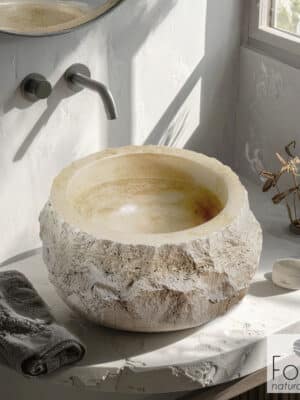 ΝΙΠΤΗΡΑΣ ΜΑΡΜΑΡΙΝΟΣ Φ42 H.14 FOSSIL TRAVERTINE