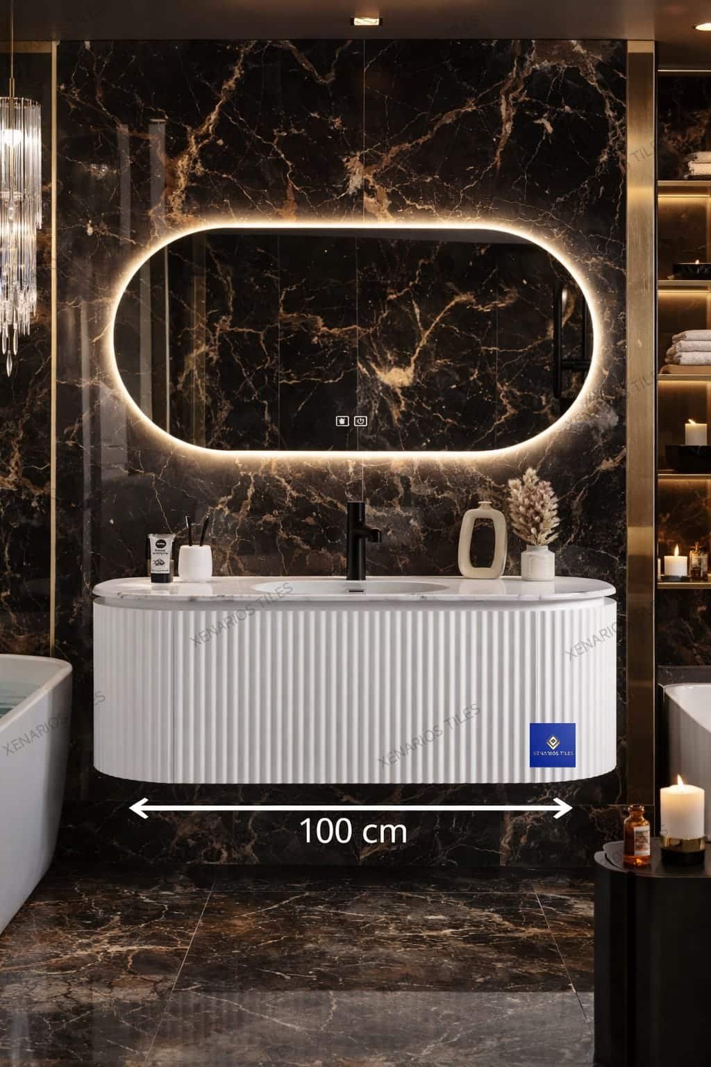 A-Slate ΕΠΙΠΛΟ ΜΠΑΝΙΟΥ 100cm ΛΕΥΚΟ