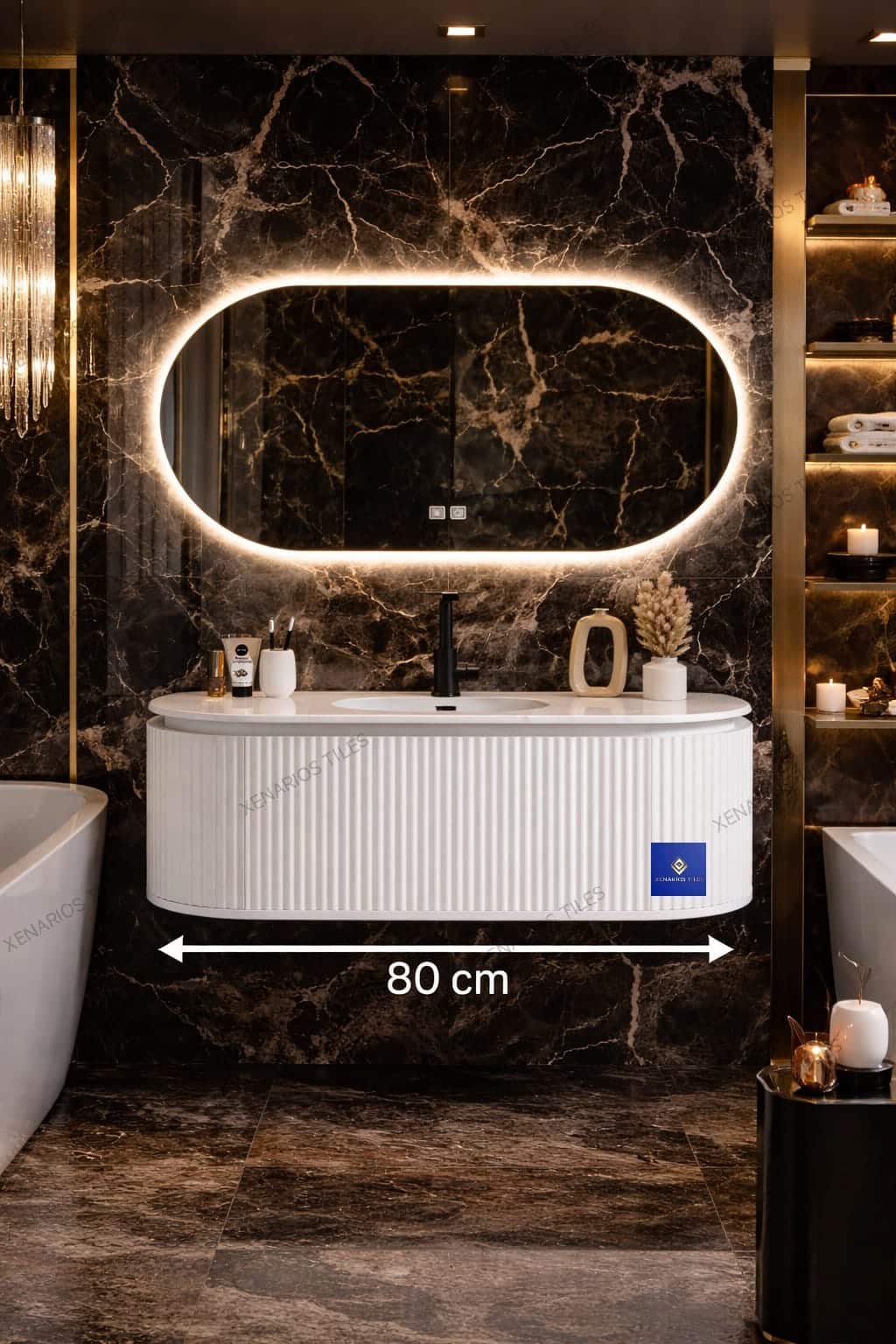 A-Slate ΕΠΙΠΛΟ ΜΠΑΝΙΟΥ 80cm ΛΕΥΚΟ