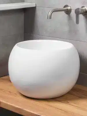 SFERA 41 WHITE GLOSSY ΓΥΑΛΙΣΤΕΡΟΣ ΝΙΠΤΗΡΑΣ ΕΠΙΤΡΑΠΕΖΙΟΣ