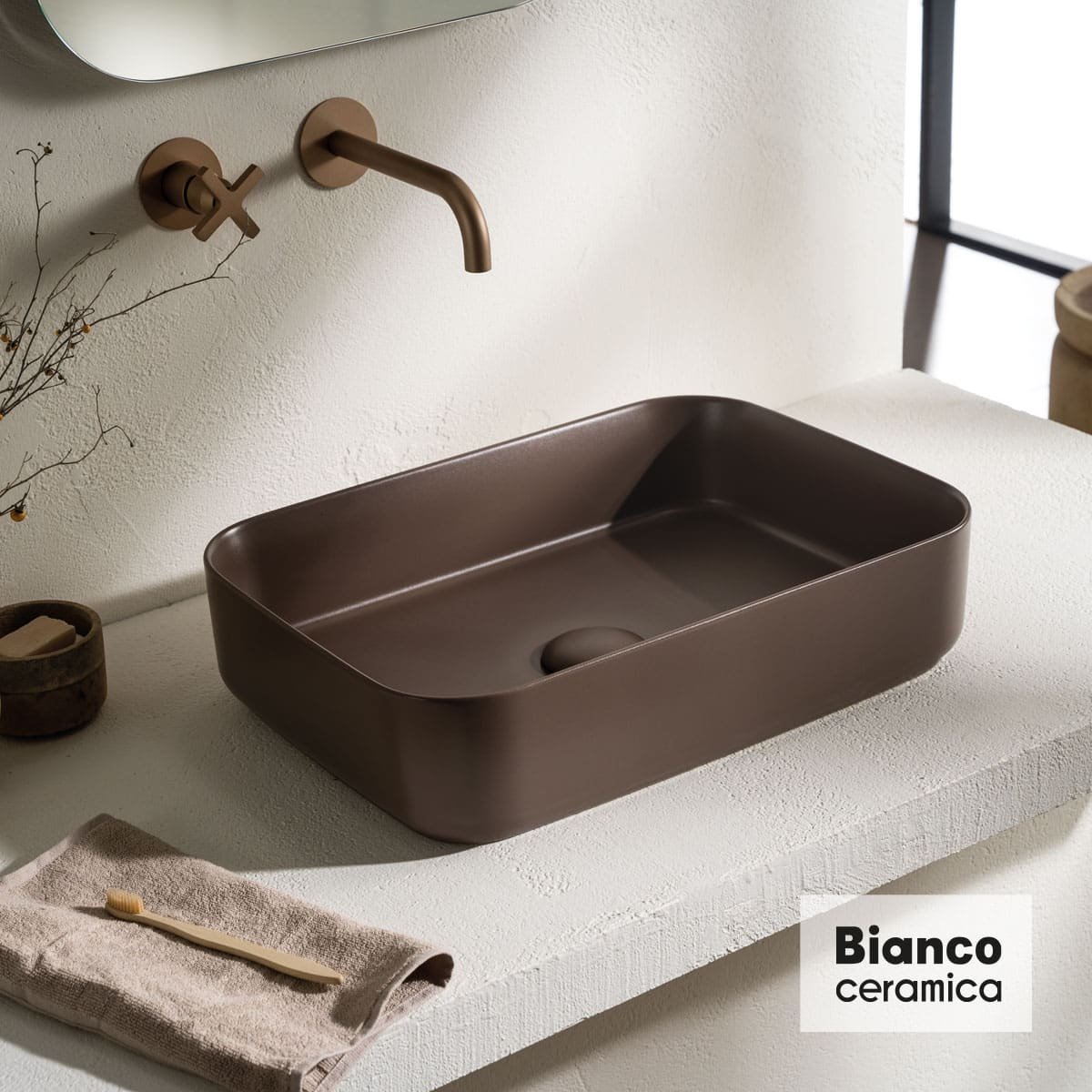 ΝΙΠΤΗΡΑΣ 50×36 BIANCO CERAMICA TAUPE MATT