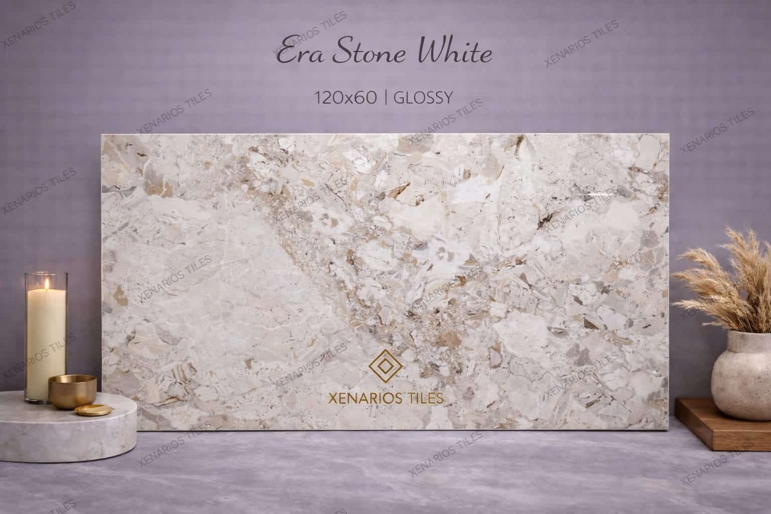 Era Stone White 60×120 Γυαλιστερό Rettificato Γρανιτοπλακάκι Α’ ποιότητας Δαπέδου PPSX