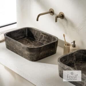 GAIA 60x38 H.14 FOSSIL EMPERADOR DARK ΝΙΠΤΗΡΑΣ ΜΑΡΜΑΡΙΝΟΣ