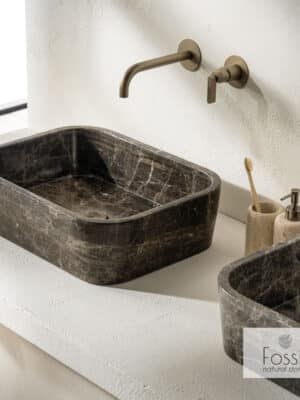 GAIA 60x38 H.14 FOSSIL EMPERADOR DARK ΝΙΠΤΗΡΑΣ ΜΑΡΜΑΡΙΝΟΣ