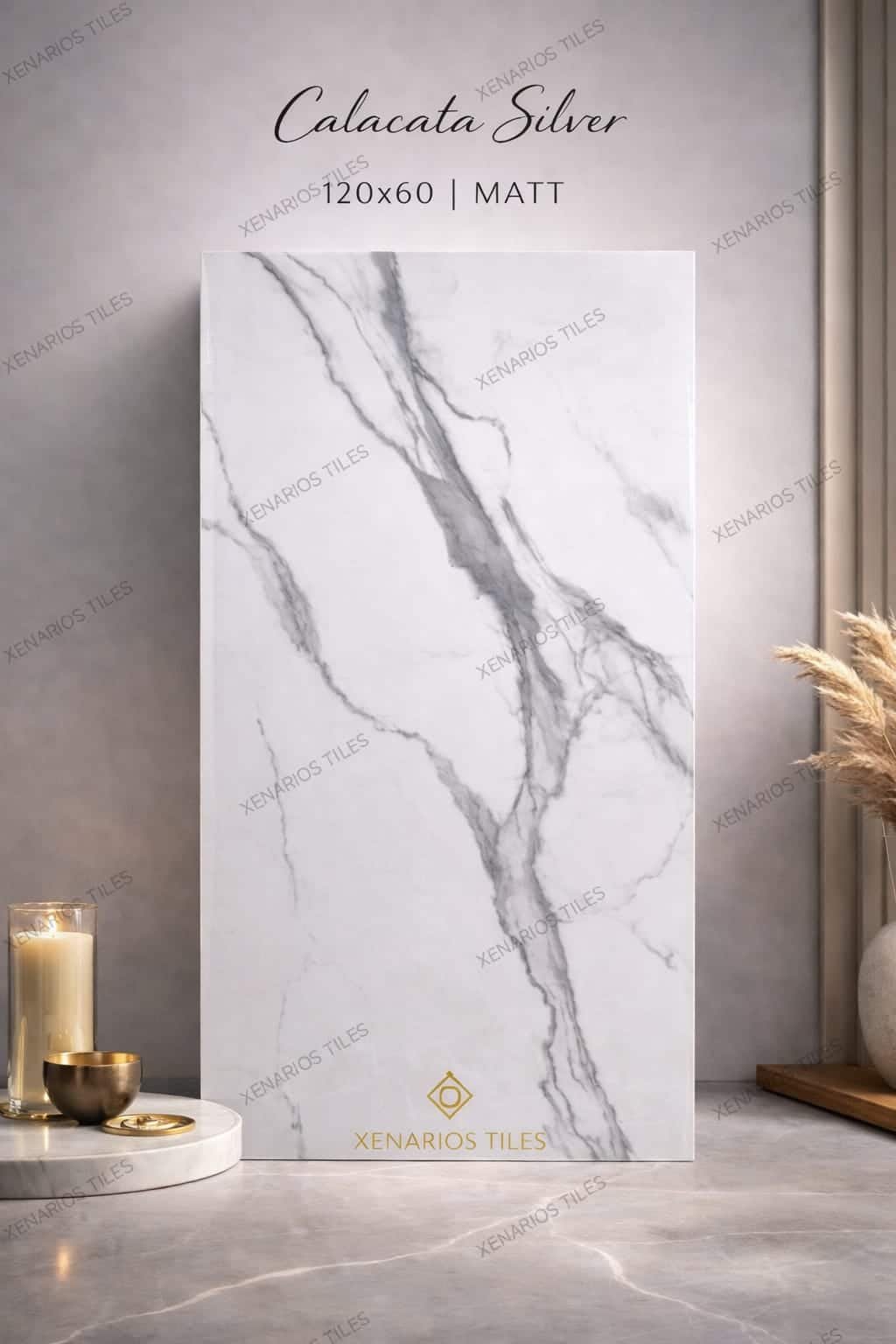 Calacatta Silver 120×60 Γρανίτης ‘Α Ποιότητας Ματ Satin