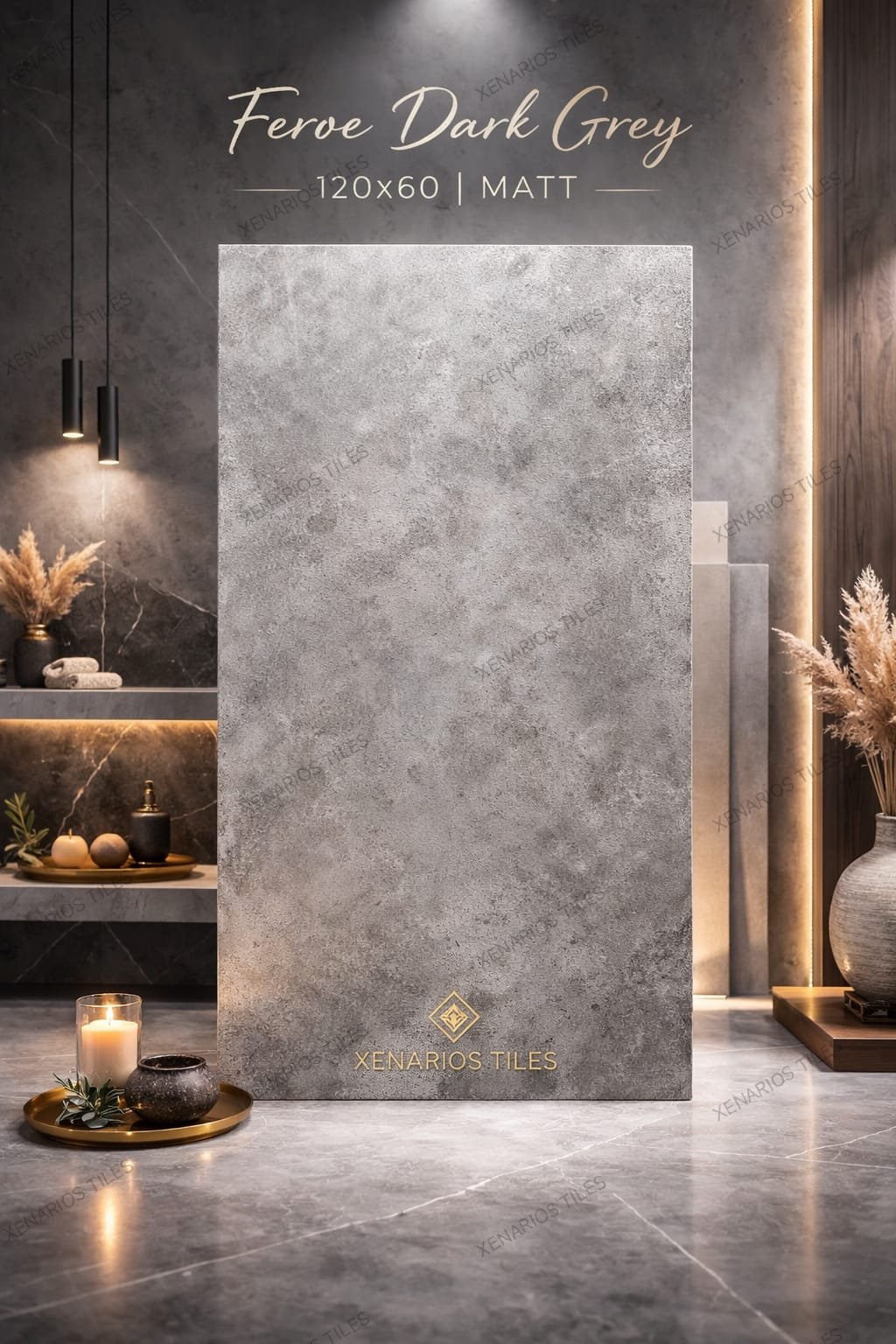 Feroe Dark Grey Matt Rettificato 60×120 Porcellanato Δαπέδου STN Ceramica