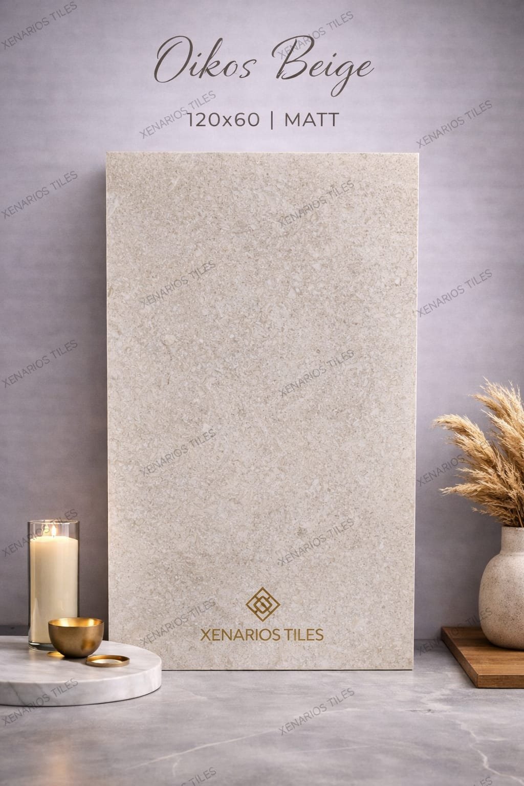 OIKOS BEIGE 120X60 Πλακάκι Γρανίτης Α Ποιότητας Ματ Rettificato (Made in Spain)