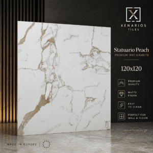 Statuario Supremo Peach 120x120 Premium Mat Γρανίτης Α΄Ποιότητας