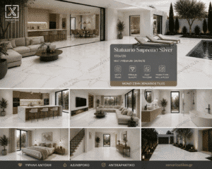 Statuario Supremo Silver 120x120 Premium Mat Γρανίτης Α΄ Ποιότητας