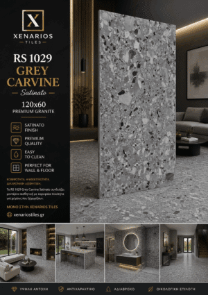 RS1029 Grey Carving Satinato 120x60 Γρανιτοπλακάκι Α' ποιότητας Δαπέδου PPSX