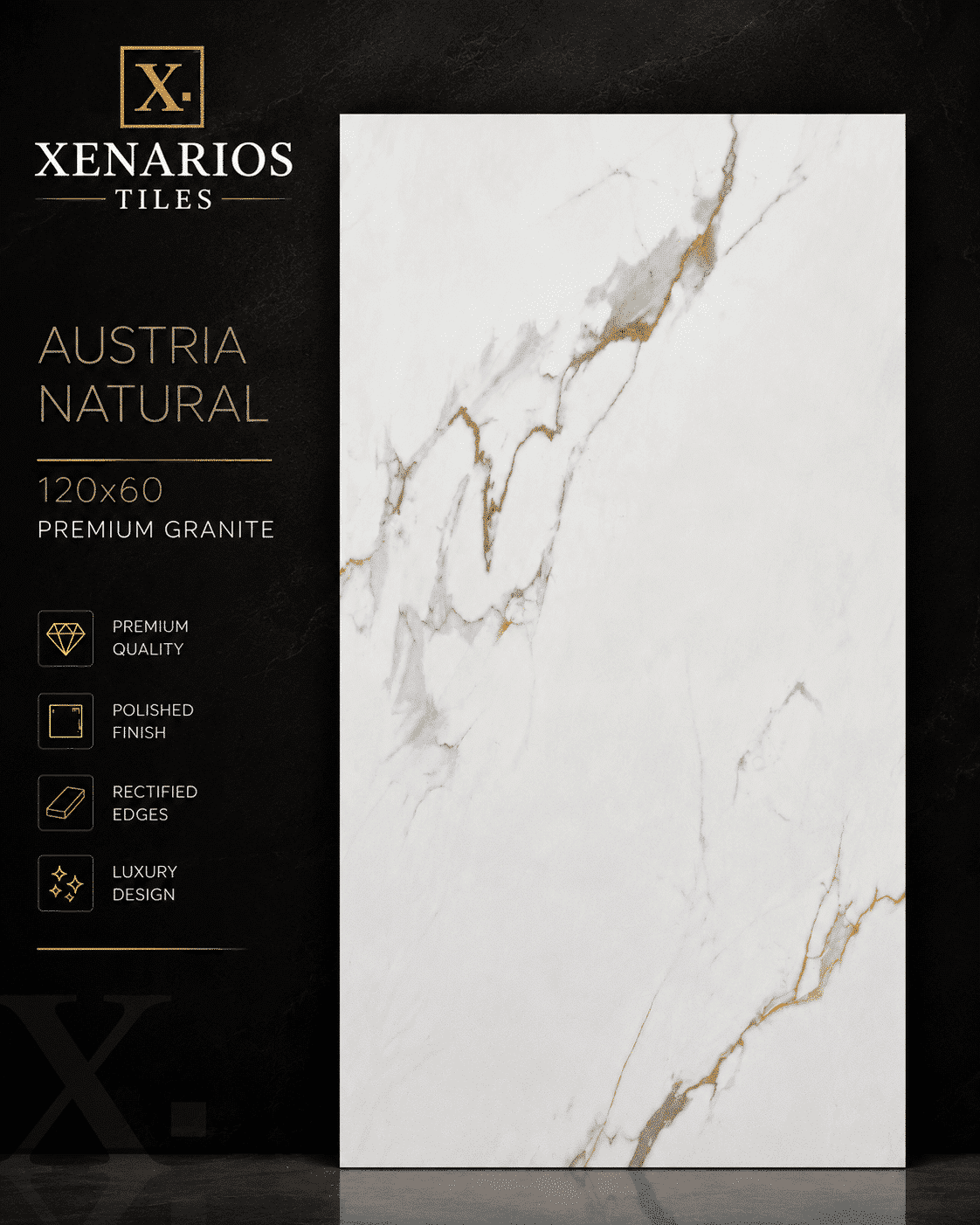 Austrian Natural 60×120 Gloss/Γυαλιστερό Rettificato Γρανιτοπλακάκι Α’ ποιότητας Δαπέδου PPSX