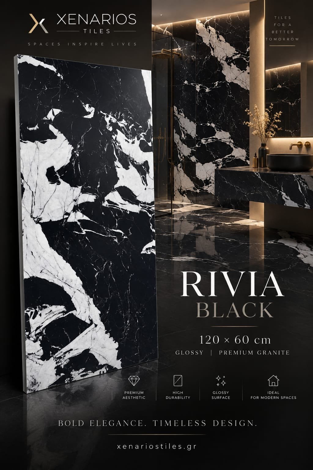 RIVIA BLACK 120X60 GLOSSY PREMIUM GRANITE