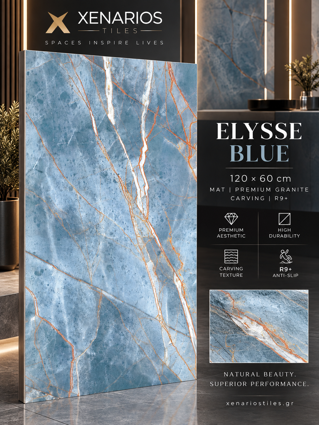 ELYSSE BLUE 120X60 MAT PREMIUM GRANITE
